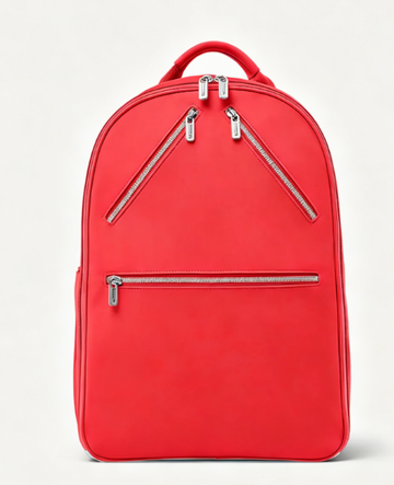 Sleek Smooth Surface Multi-Zip Daily Commute Backpack