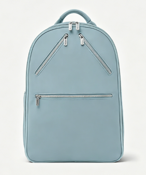 Sleek Smooth Surface Multi-Zip Daily Commute Backpack