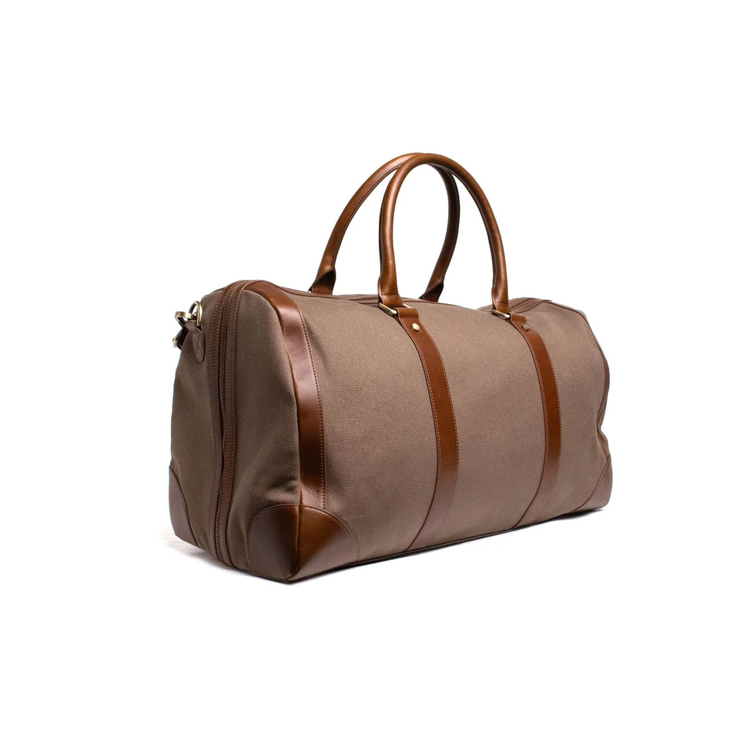 Canvas Leather Trim Convertible Garment Travel Duffel Bag
