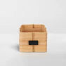 Natural Slatted Wood Multi-Size Storage Organizer Bins