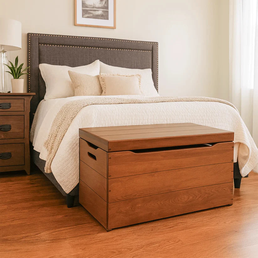 Warm Wood Multi-Functional Storage Box